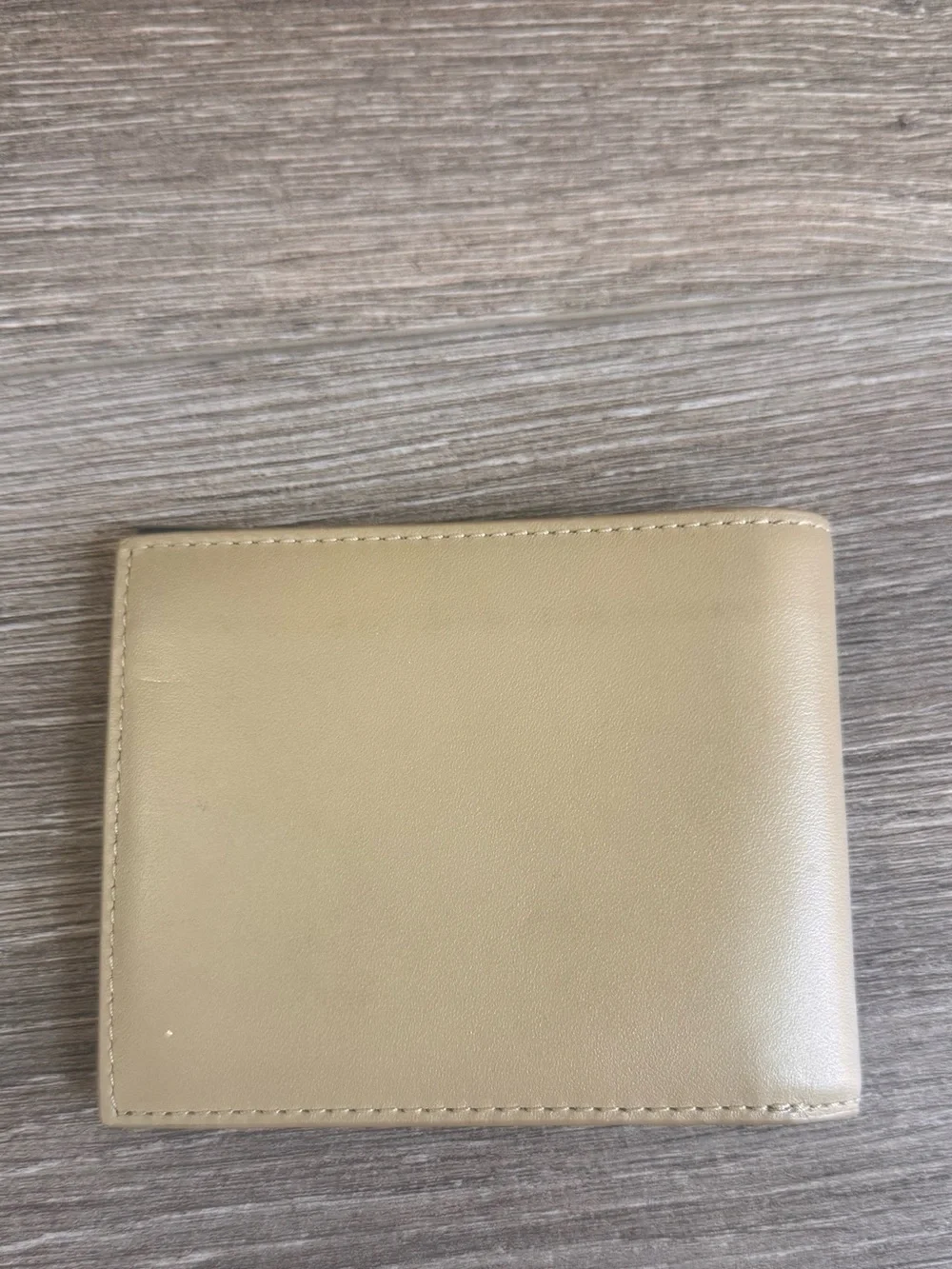 Lacoste Beige Leather Wallet with Silver Crocodile Logo